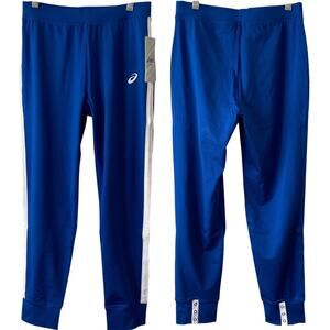NEW ASICS Junior's Lani Track Pants Size Large Blue Warm Up Pants Sports Stretch